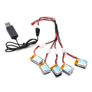 Pack 5 Batteries Lipo 15C 3.7V 220MAH avec Chargeur pour JJRC H22